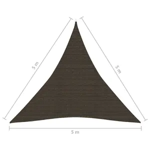 Berkfield Sunshade Sail 160 g/m2 Brown 5x5x5 m HDPE