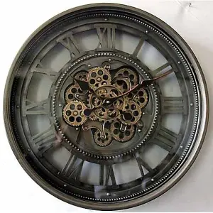 Wall Clock - L8 x W60 x H60 cm - Black/Silver/Gold