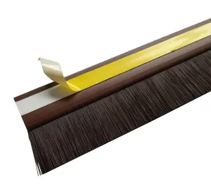 Stormguard Self Adhesive Door Draught Brush, 1000mm in Brown