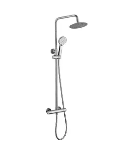 Aquarius RainLux Eco Round Adjustable Exposed Bar Shower System Chrome