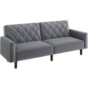 Yaheetech 2 Seater Convertible Sofa Bed - Dark Grey