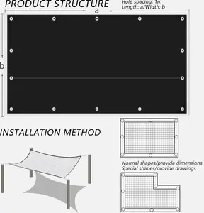 Tarpaulin Extra Heavy Duty Waterproof Cover Tarp Ground Sheet Mesh 320GSM 0.65m x 0.65m