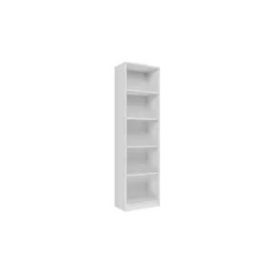 Albee Bookcase White / (5 Shelves) 182cm H x 50cm W x 30cm D