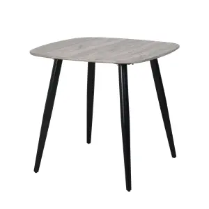 Core Products Aspen Grey Oak Effect 80cm Square Dining Table with 2 Light Grey Cord Fabric Diamond Stitch Design Chairs