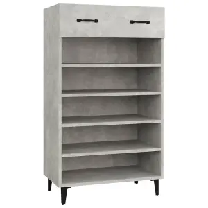 Berkfield Shoe Cabinet Concrete Grey 60x35x105 cm Engineered Wood