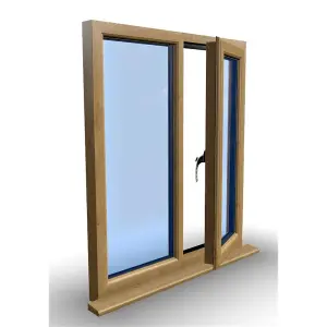 1195mm (W) x 1145mm (H) Wooden Stormproof Window - 1/2 Right Opening Window - Toughened Safety Glass