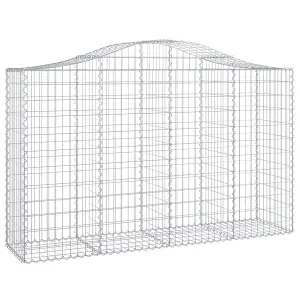 Berkfield Arched Gabion Baskets 5 pcs 200x50x120/140 cm Galvanised Iron