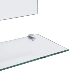 Berkfield Wall Mirror with 5 Shelves Silver 50x60 cm