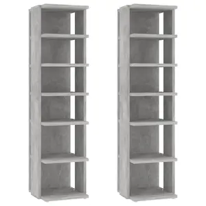 Berkfield Shoe Cabinets 2 pcs Concrete Grey 27.5x27x102 cm