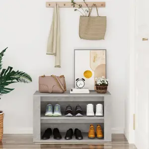 Berkfield Shoe Rack Concrete Grey 75x35x45 cm Engineered Wood