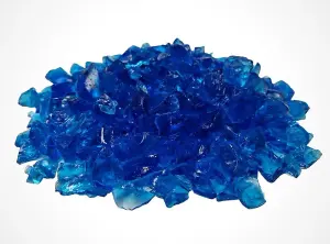 Ocean Blue Tumbled Glass Chippings 10-20mm - 25 1kg Bags (25kg)