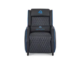 Cougar Gaming Recliner Armchair with Footrest , Black Faux Leather With Blue Trim