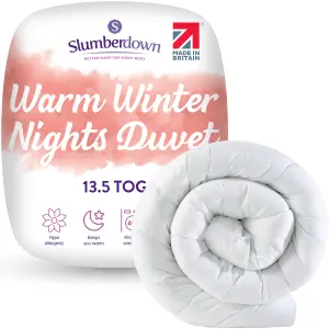 Slumberdown Warm Winter Nights Super King Duvet 13.5 Tog Extra Warm & Thick Quilt Cold Chilly Nights Soft Touch Cover Washable