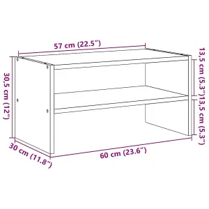 Berkfield Shoe Rack Stackable Old Wood 60x30x30.5 cm