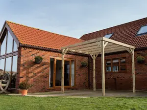 Box pergola, wooden diy kit , 3m x 3.6m (Rustic brown finish)