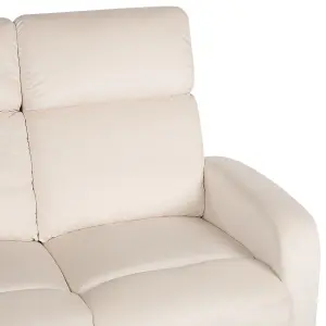 2 Seater Velvet Manual Recliner Sofa White VERDAL