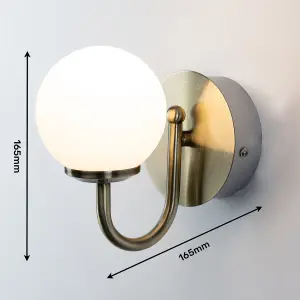 Antique Brass 6W LED Bathroom Wall Light