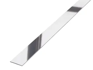 ILCOM decorative profile I 28mm x 2440mm x 0.65mm Silver Polished Stainless Steel