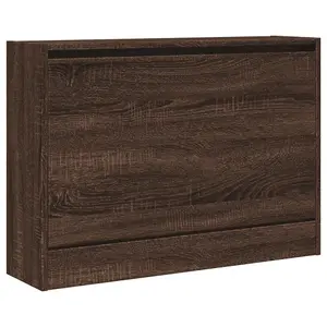 Berkfield Shoe Cabinet Brown Oak 80x21x57 cm Engineered Wood