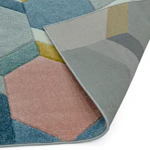 Multi Rug Geometric Modern Easy to clean Rug for Dining Room-120cm X 170cm