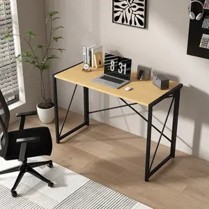 Mcc Direct No Assembly Folding Computer Desk 80cm Natural - Miami