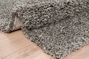 Modern Extra Large Small Soft 5cm Shaggy Non Slip Bedroom Living Room Carpet Runner Area Rug - Mixed Grey 60 x 110 cm