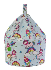 Cotton Pastel Rainbow Space Unicorn Bean Bag Large Size