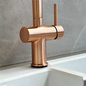 Liquida W19CP Single Lever Pull Out Head Copper Kitchen Mixer Tap