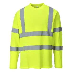 Portwest S278 Hi-Vis Cotton Comfort Long Sleeved T-Shirt L/S - Yellow - Small