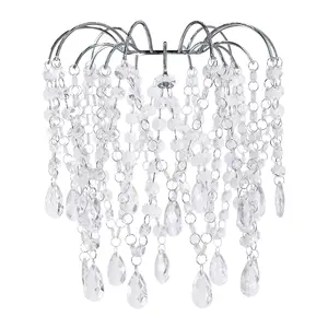 ValueLights Blanche Easy Fit Acrylic Jewel Droplet Chandelier Ceiling Light Shade