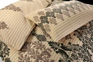 Duvet Cover Set Printed Floral Reversible Stripe Tanya Quilt Cover Bedding Set