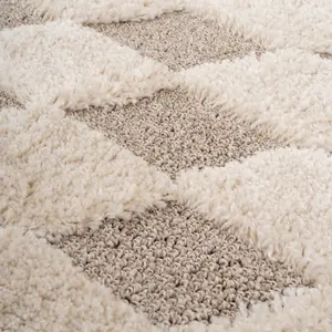 Silver Grey Diamond Living Area Rug 190cm x280cm