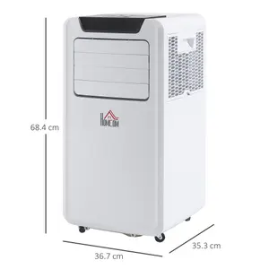 HOMCOM 10000 BTU Mobile Portable Air Conditioner Room Ac Unit w/ RC, White