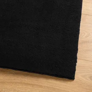 Rug HUARTE Short Pile Soft and Washable Black 200x200 cm