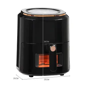 Black 4.5L Digital Air Fryer with Timer,Non-Stick Removable Basket