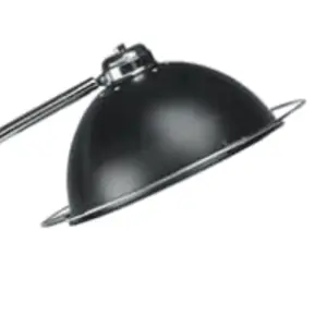 First Choice Lighting Bauhaus Black Dome Floor Lamp with Chrome Detail