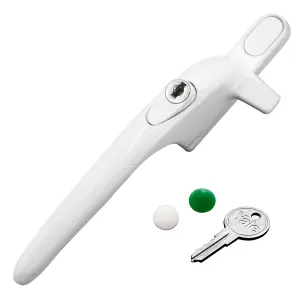 Yale Virage Cockspur Window Handle - White, Left, 9mm