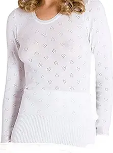 Ladies Snowdrop Thermal Long Sleeve Vest Top White