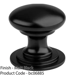 Victorian Tiered Door Knob - 25mm Matt Black Cabinet Pull Handle Round Rose