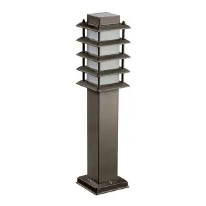 Luminosa Siljan 1 Light Outdoor Bollard Light Brown IP55