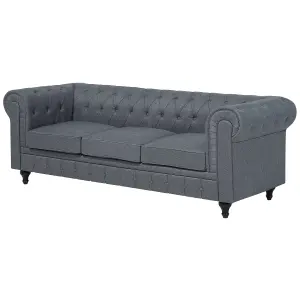 Right-Hand Corner Sofa CHESTERFIELD Grey Fabric Right Hand