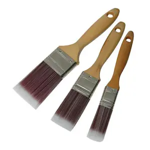 3 Piece Synthetic Paint Brush Set 25mm 38mm 50mm Emulsion Varnish Lacquer