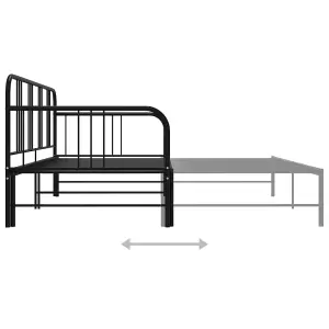 Berkfield Pull-out Sofa Bed Frame Black Metal 90x200 cm