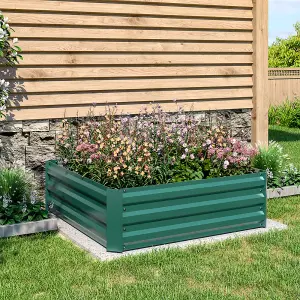 Square Raised Garden Bed Outdoor Planter Plant Box 100 cm W x 100 cm D x 30 cm H