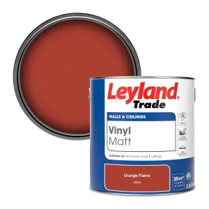 Leyland Trade Vinyl Matt Walls & Ceilings Emulsion Paint Orange Flame (04E53) 2.5L