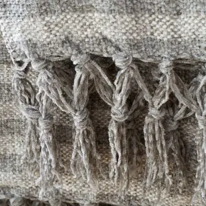 Catherine Lansfield Stripe Chenille 130x170cm Blanket Throw Grey