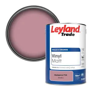 Leyland Trade Vinyl Matt Walls & Ceilings Emulsion Paint Madagascar Pink (PPG1050-4) 5L