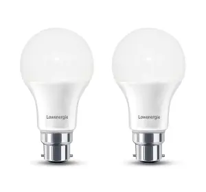 60w Equivalent LED Bulb 7w B22 Warm White 3000K - Pack of 2