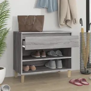 Berkfield Shoe Cabinet Grey Sonoma 70x36x60 cm Engineered Wood