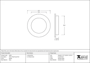 From The Anvil Pewter 75mm Plain Round Pull